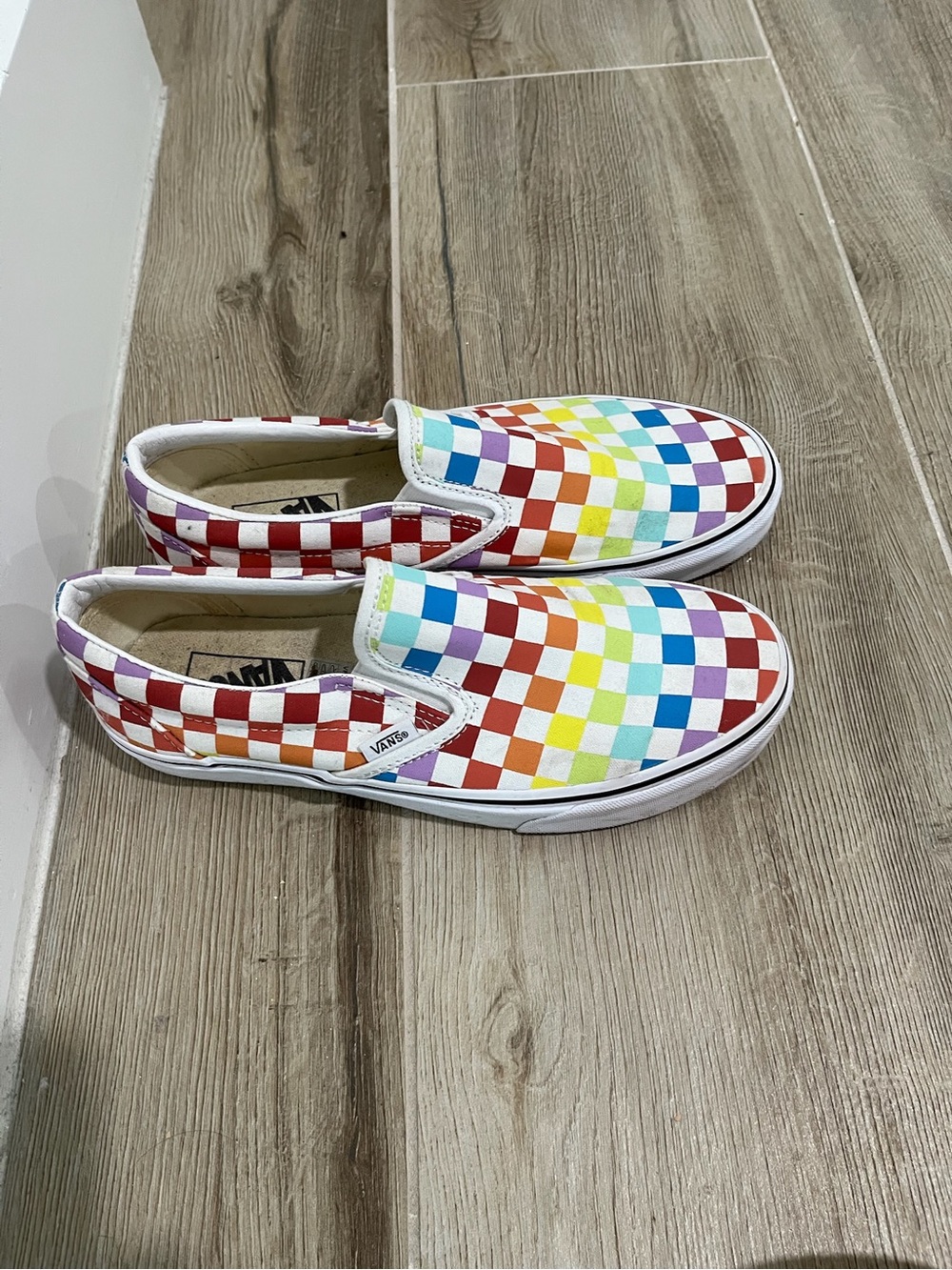 Vans Multicolor Rainbow Checker Slip-On Sneakers - Picture 2 of 3